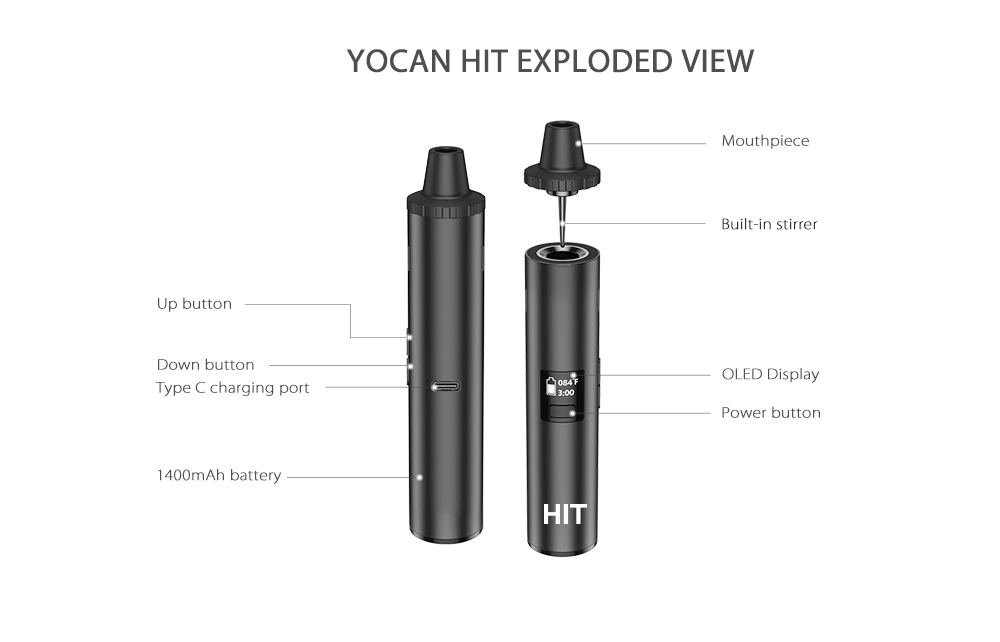 Original Yocan Hit Dry Herb Va - Dry Herb Vaping Accessories 리뷰 및 가격